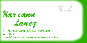 mariann lancz business card